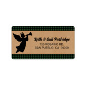 Groen & zwart geplakt Angel Kerst Custom Etiket (Voorkant)