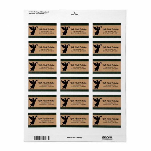 Groen & zwart geplakt Angel Kerst Custom Etiket (Full Sheet)