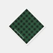 Groen zwart geplakt Buffalo Checker Patroon Servet (Hoek)