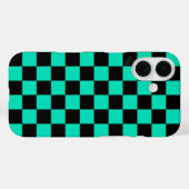 Groen zwart geruit controlepatroon Case-Mate iPhone case (Achterkant (horizontaal))