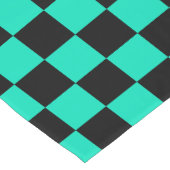 Groen zwart geruit controlepatroon korte tafelloper (Hoek)