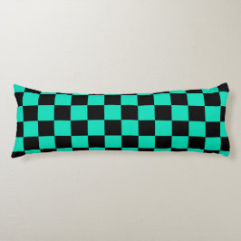 Groen zwart geruit controlepatroon lichaamskussen