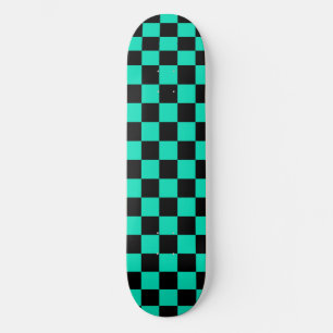 Groen Zwart Geruit Controlepatroon Persoonlijk Skateboard