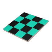 Groen zwart geruit controlepatroon tegeltje (Zijkant)