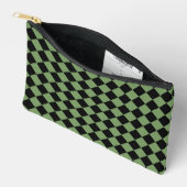 Groen Zwart Geruit Diamantpatroon Klein Etui (Open)