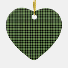 Groen zwart geruit patroon keramisch ornament