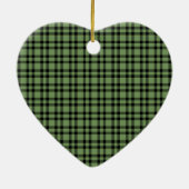 Groen zwart geruit patroon keramisch ornament (Achterkant)