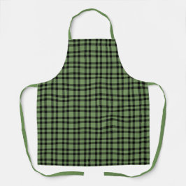 Groen zwart geruit patroon schort