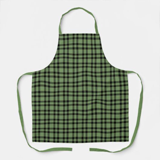 Groen zwart geruit patroon schort (Voorkant)