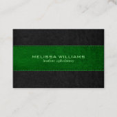 Groen & zwart gestikt  lederen textuur visitekaartje (Voorkant)