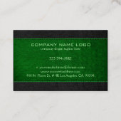 Groen & zwart gestikt  lederen textuur visitekaartje (Achterkant)