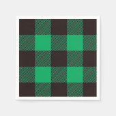 Groen Zwart Gingham Buffalo Plaid Boerderij Servet (Voorkant)