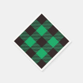 Groen Zwart Gingham Buffalo Plaid Boerderij Servet (Hoek)