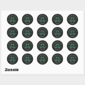 Groen Zwart Gotisch Bruiloft Ronde Sticker (Vel)