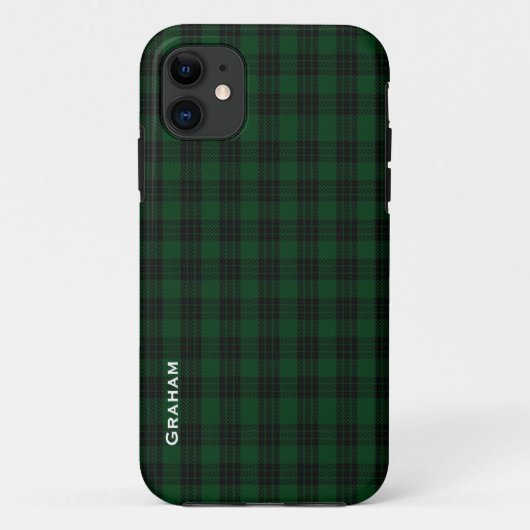 Groen & Zwart Graham Clan Plaid iPhone 5 Hoesje (Achterkant)