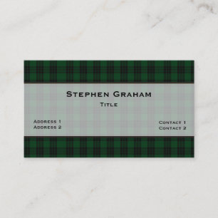 Groen & Zwart Graham Tartan Plaid Custom Visitekaartje