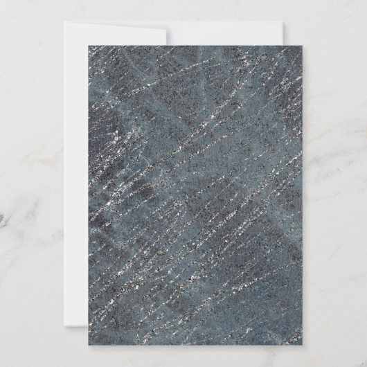Groen Zwart Grijs Modern Marmer Designer Uitnodigi Kaart (Achterkant)