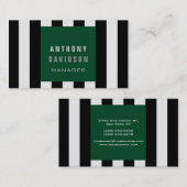 Groen zwart grijs patroon gestreept Visitekaartje (Voorkant / Achterkant)