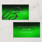 Groen zwart grijs uniek monogram Visitekaartje (Voorkant / Achterkant)