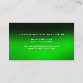 Groen zwart grijs uniek monogram Visitekaartje (Achterkant)