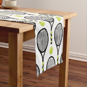 🎾 Groen zwart-groene tennis 🎾 wit Korte Tafelloper