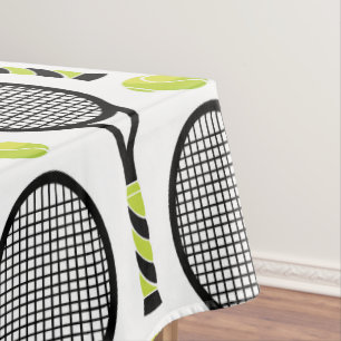 🎾 Groen zwart-groene tennis 🎾 wit Tafelkleed