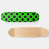 Groen & Zwart Grote Stippen Skateboard (Horizontaal)