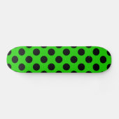 Groen & Zwart Grote Stippen Skateboard (Horizontaal)