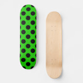 Groen & Zwart Grote Stippen Skateboard (Voorkant)