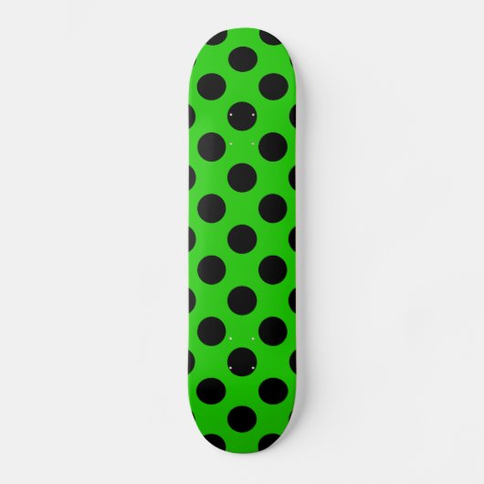 Groen & Zwart Grote Stippen Skateboard (Voorkant)