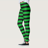 Groen & Zwart Halloween Stripes Heksenkostuum Leggings (Links)