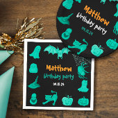 Groen zwart Halloween verjaardagsfeestje Servet