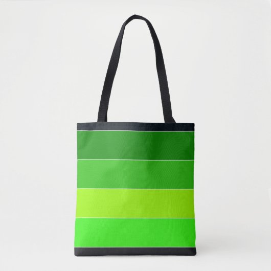 Groen Zwart Horizontale Strepen Tote Bag (Voorkant)