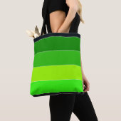 Groen Zwart Horizontale Strepen Tote Bag (Dichtbij)