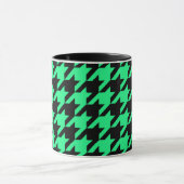 Groen Zwart Houndstooth Schotse ruit Mok (Midden)