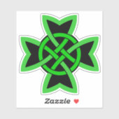 Groen Zwart Iers Symbool Keltische knoop Sticker (Vel)