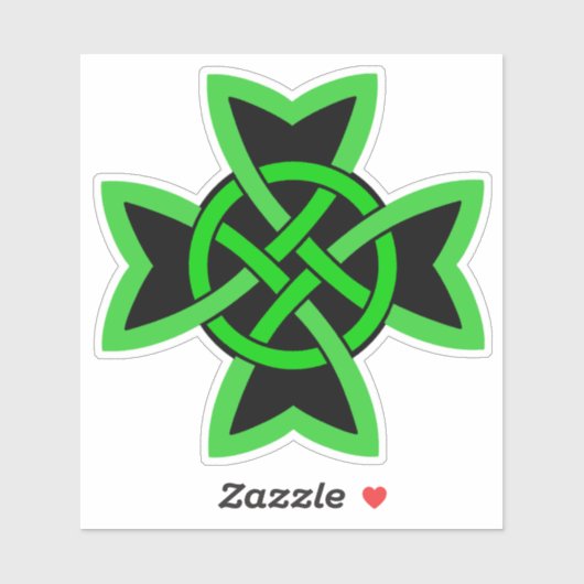 Groen Zwart Iers Symbool Keltische knoop Sticker (Vel)