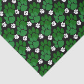 Groen & Zwart Kleine Pawprints Tissuepapier (Detail)