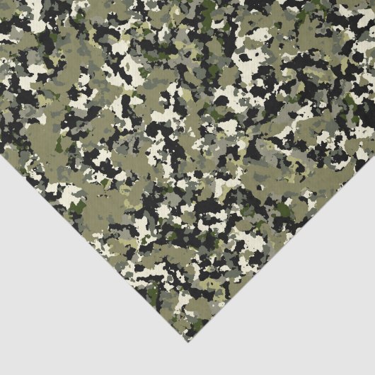 Groen Zwart Koel Camouflagepatroonprint Tissuepapier (Detail)