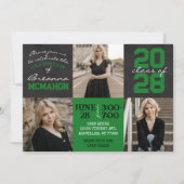 Groen & zwart krijtbord 3 foto Afstuderen Kaart (Voorkant)