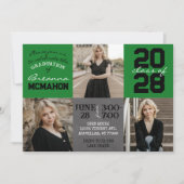 Groen & zwart krijtbord 3 foto Afstuderen Kaart (Voorkant)