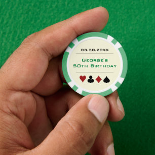 Groen Zwart Las Vegas Casino Poker Chip Verjaardag