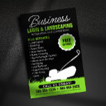 Groen Zwart Lawn Landscaping Service Lawncare Mow Flyer<br><div class="desc">Dit opvallende flyer-ontwerp is perfect voor elk grasverzorging- of landschapsbedrijf dat op zoek is naar een klassieke en professionele uitstraling. Het eenvoudige maar toch impactvolle ontwerp is voorzien van een silhouet van een grasmaaier tegen een groene grasachtergrond, waarmee u direct uw diensten overdraagt aan potentiële klanten. Belangrijkste kenmerken: duidelijke en...</div>