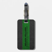 Groen & Zwart  leertextuur Bagagelabel (Achterkant verticaal)