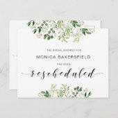 Groen, Zwart lettertype, Uitnodiging bruidsfeest v (Voorkant / Achterkant)