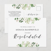 Groen, Zwart lettertype, Uitnodiging Bruiloftsfees (Voorkant / Achterkant)