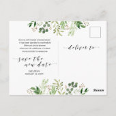 Groen, Zwart lettertype, Uitnodiging Bruiloftsfees (Achterkant)