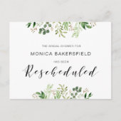 Groen, Zwart lettertype, Uitstel Bruidsmeisjesfees Briefkaart (Voorkant)