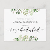 Groen, Zwart lettertype, Uitstel Bruidsmeisjesfees Briefkaart (Voorkant)