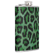 Groen Zwart Luipaard Dierenprint Heupfles (Rechts)